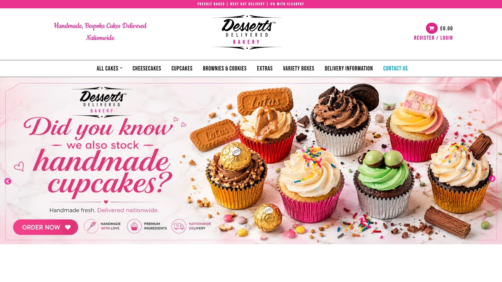Desserts Delivered Bakery website — Desserts Delivered — Shopify bakery