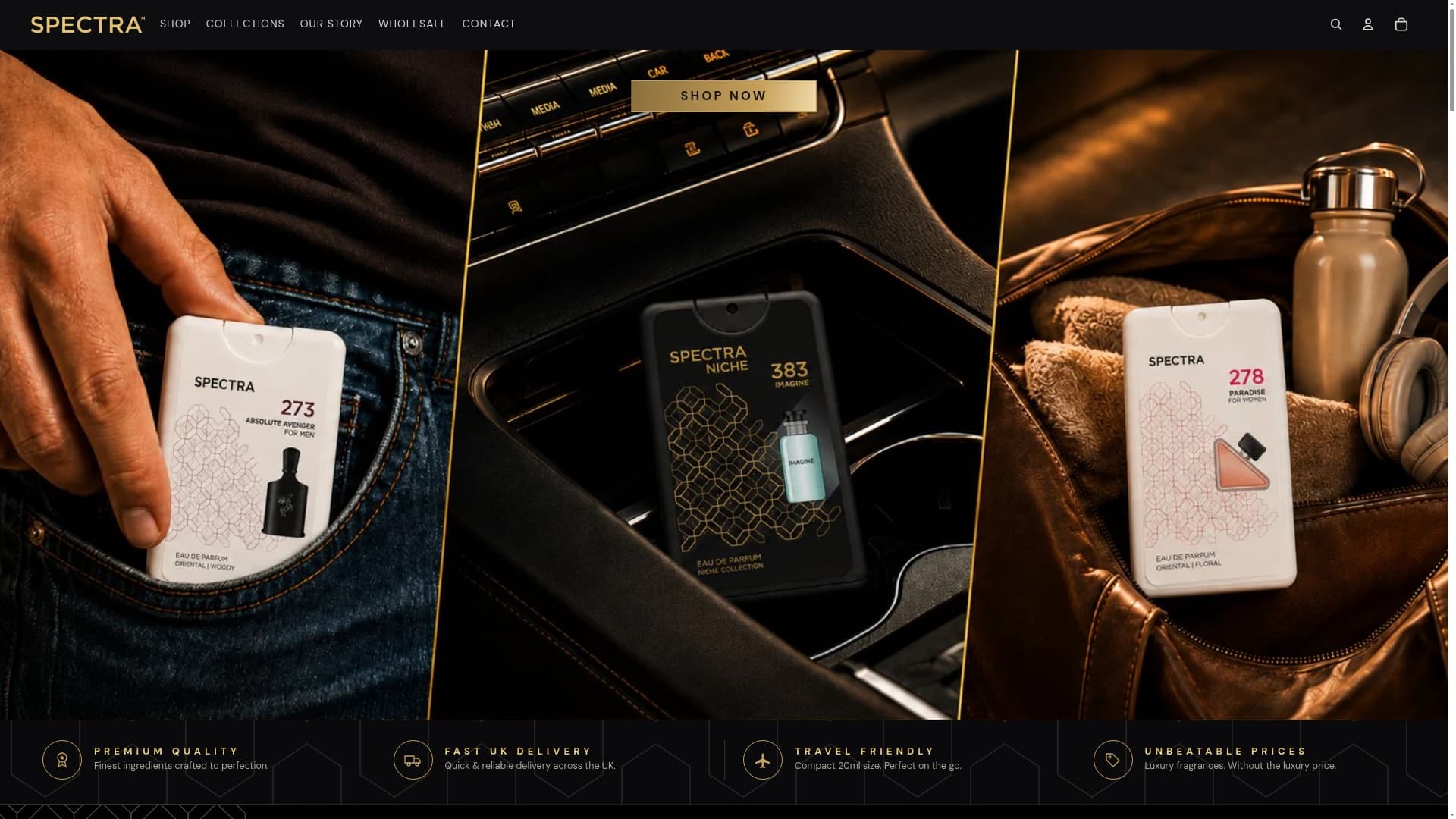 Spectra Perfumes website — Spectra Perfumes — luxe Shopify store