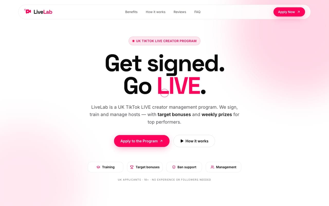 LiveLab website — LiveLab — TikTok LIVE creator program